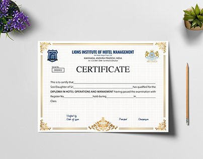 LIHM's Certificate design by OneMark