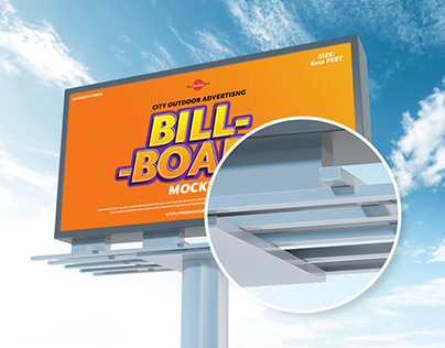 Free Outdoor Advertising 6×12 Feet Billboard Mockup