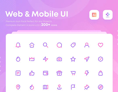 Complete Web and Mobile UI Icons Pack