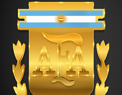 Golden Effect Argentina Football Logo