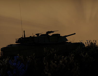 M1 Abrams at dusk