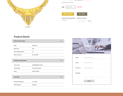 payment page- template page of jewellery website