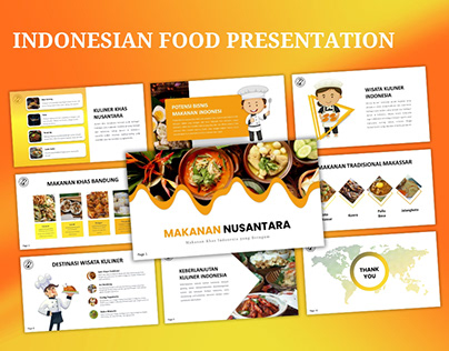 Indonesian Food Pitch Deck Presentation Design
