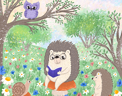 Hedgehogs in the forest