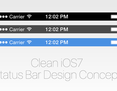 Clean iOS7 Status Bar Design Concept