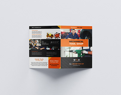 Tools shop bi-fold brochure design