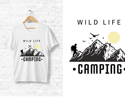 Wild life camping t shirt design