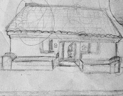 House Pencil Drawing (ஓட்டு வீடு)