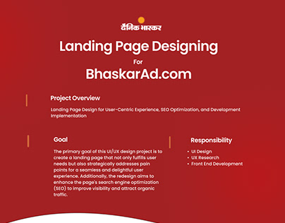Landing Page Case study For Ad Booking