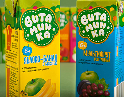 Vitaminka. Packaging of children’ juices