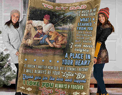 To My Dad – Go Fishing – I Love You Blanket