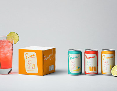 Fizzie beverage branding and packaging