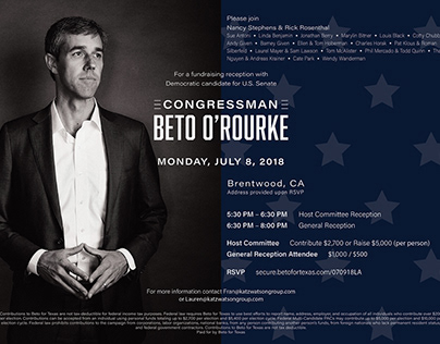 Invite Design for Congressman Beto O'Rourke