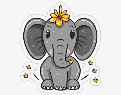 Elephant Sticker Design