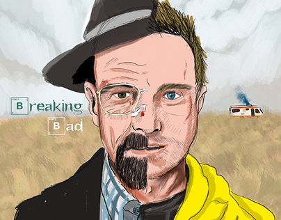 Digital Portrait Illustration - Breaking Bad