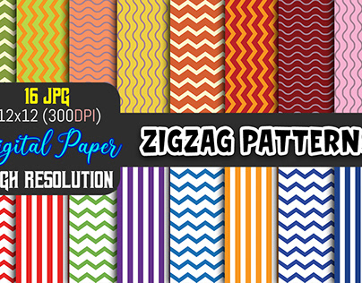 Zigzag Pattern Digital Papers