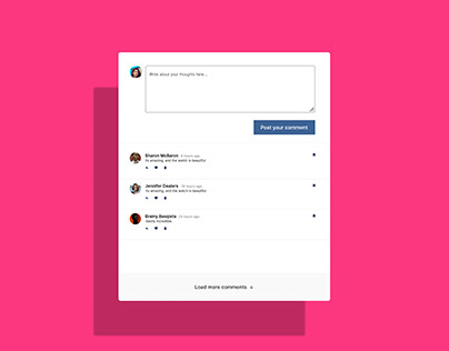 Design review of the comment section of Behance