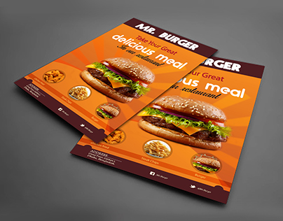 Restaurant Flyer Design | Mockup Freebie