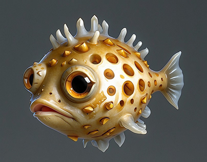 Pufferfish images with different LoRa elements