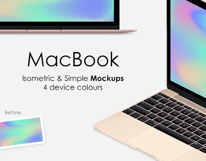 MacBook Isometric & Simple Mockups