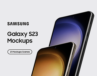 Samsung Galaxy S23 - 21 Mockups Scenes - PSD