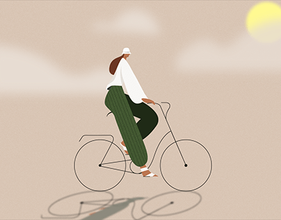 Cycling flat illustration