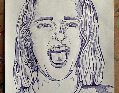 Self portrait, ballpoint pen