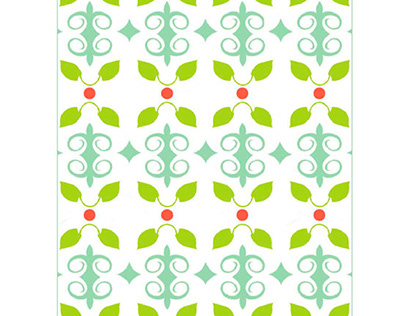 Green leaves - textile design