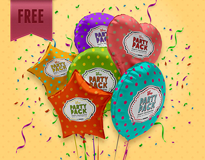 FREE Foil Balloon Party Pack Sample Mockup Template