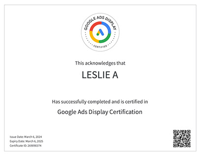 Goggle Ads Display Certification