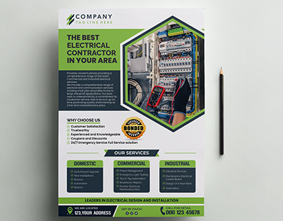 Electrician service flyer template