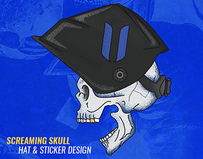 Screaming Welder Skull - Hat & Sticker Design