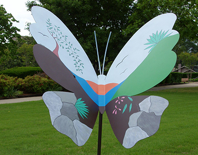 Butterfly Sunset Garden Sculpture