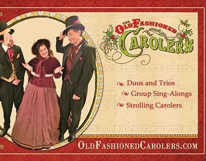 Old Fashioned Carolers Postcard Design