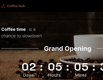 Countdown | Shop Opening Timer | Coffee Hub | Webdesign