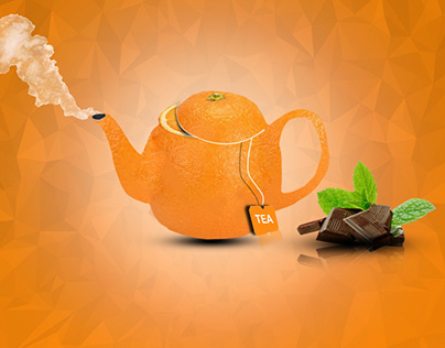 Idea orange with tea