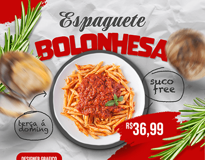 Comida Italiana Espaguete Gourmet
