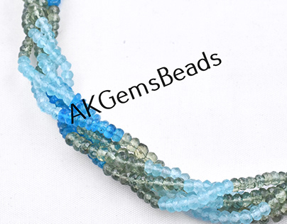 Natural Multi Apatite Faceted Rondelle Gemstone Beads