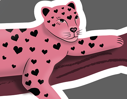 pink leopard sticker