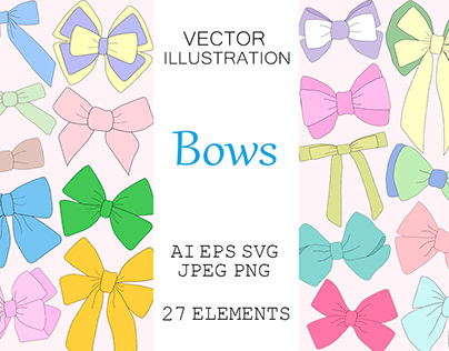 Bows graphics. Bows SVG. Ribbons Bows.