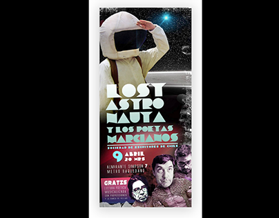 Afiche Lost Astronauta y Los Poetas Marcianos