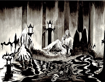 The Last masquerade Pen and ink Illustration