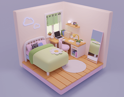 Cute isometric room | 3D design