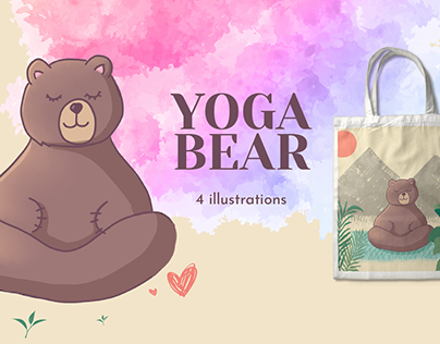 Yoga Bear illustrations