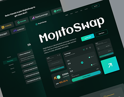 MojitoSwap - Crypto Redesign Landing Page.