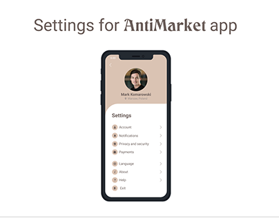 Settings for AntiMarket app