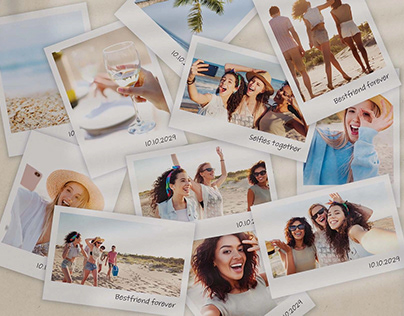 A Pile of Photos Collage Mockup & Mood Board Layout