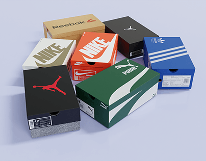 -3D High-end packaging of renowned Shoe boxes.