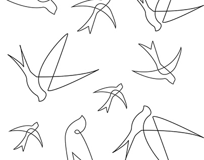 Bird, illustration, pattern, swallow
