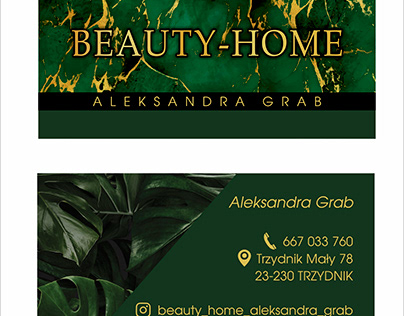 business card for beauty home